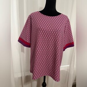 Chico’s 60’s Inspired Purple & Hot Pink Top - Never Worn - Size 3 (XL/16)